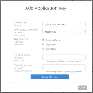 Add application key window options