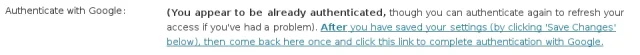 Alert that states that this user already authenticated with Google