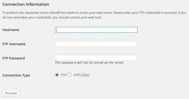 Connection information input options