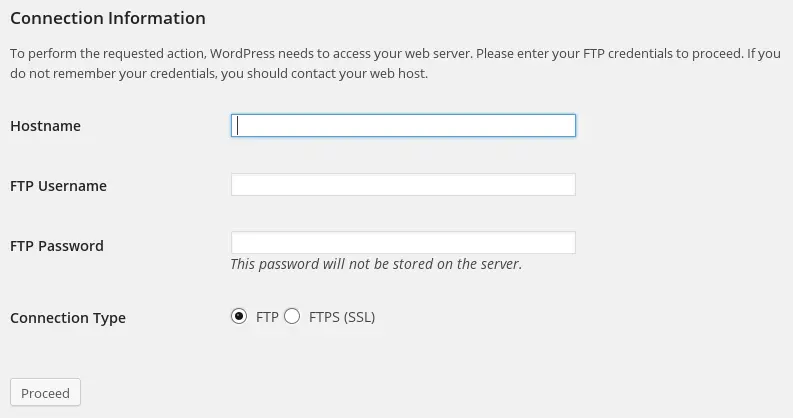 Connection information input options