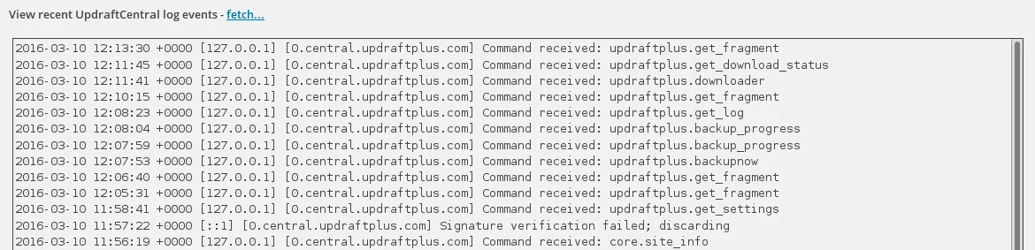 List of Log Events