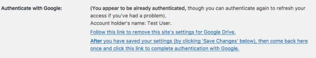 In the 'Authenticate with Google' section, select 