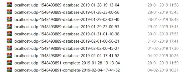 BackupWordPress unzip list