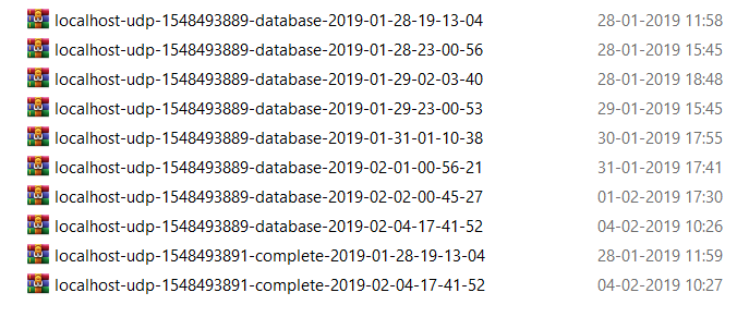 BackupWordPress unzip list