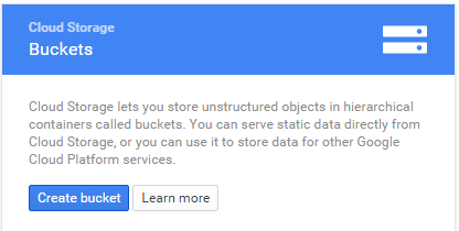 Select 'Create bucket' button