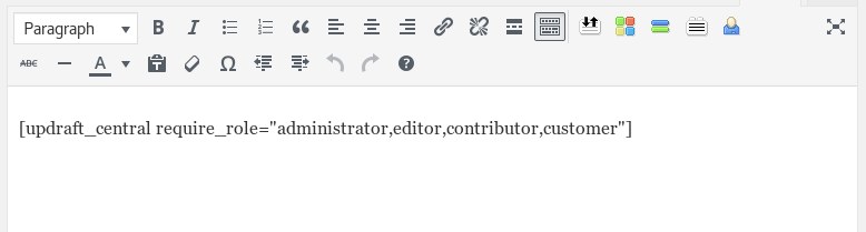 Short code parameters example