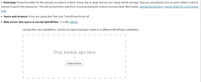 Select 'Select Files' button, or drop the files in the area