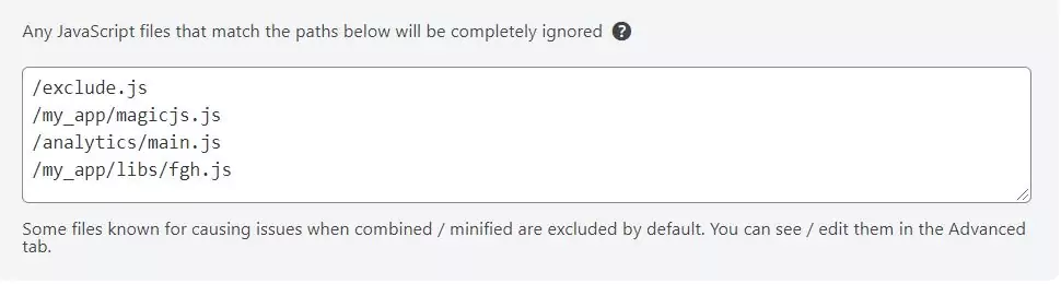 Exclude js code window