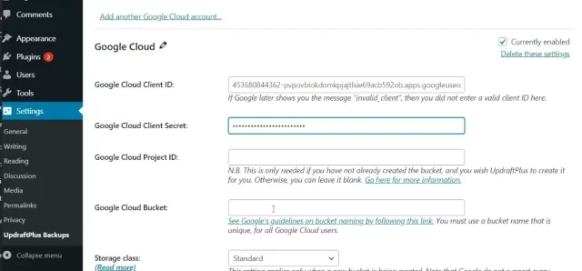 Login into Google Cloud with your credentials