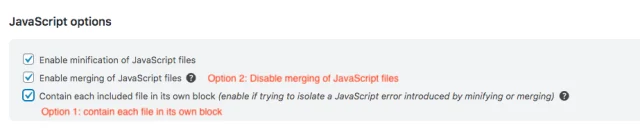 In 'JavaScript options', first try to tick the third option, if that doesn't work, untick the second option