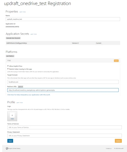 Paste the URL in the 'Redirect URLs' option of the 'Platforms' section