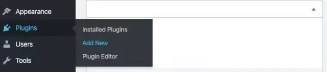 Select 'Add New' from the 'Plugin' menu