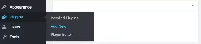 Select 'Add New' from the 'Plugin' menu