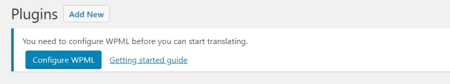 Select the 'Configure WPML' Button