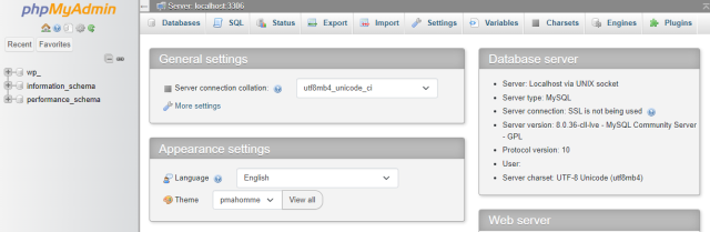 Accessing php my admin page