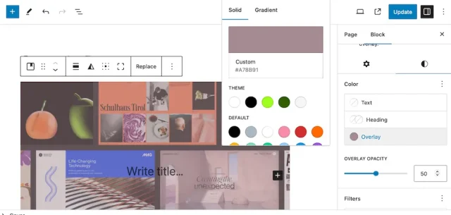 example of adding titles to images in WordPress 6.5