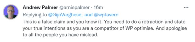 Andrew palmer tweet reply