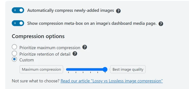 You can automatically compress images in WP-Optimize