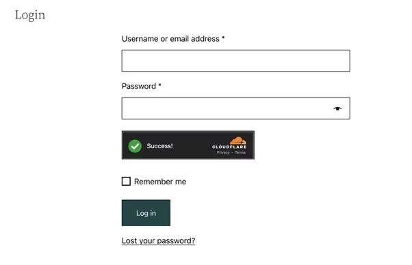 Cloudflare login window