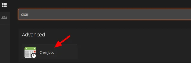 After logging into the CPanel, select 'Cron jobs' from the 'Advanced' section