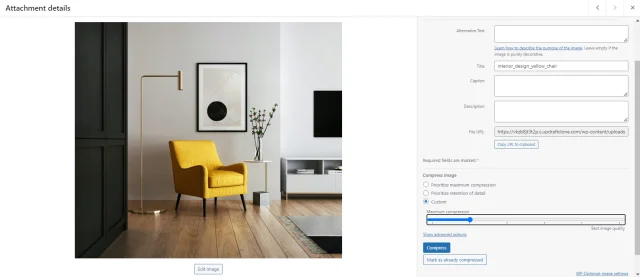 Image library compression options