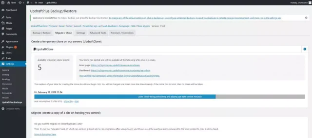 Improved performance from UpdraftClone