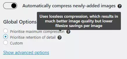 Lossless compression options