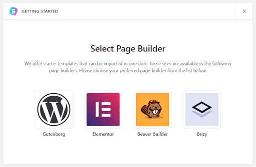 Select 'Gutenberg' from page builder options