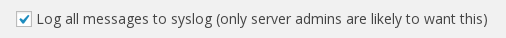 Syslog log message