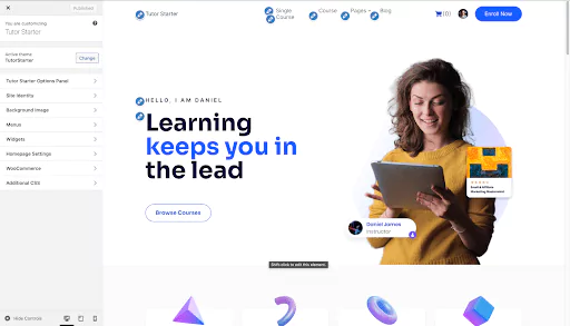 Tutor Starter theme set up