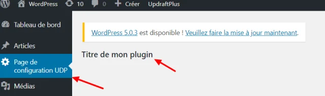 Translation done on WordPress admin page