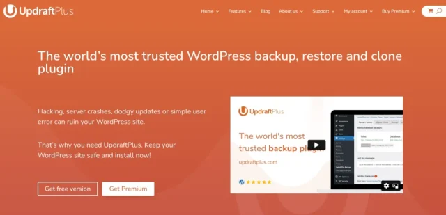 UpdraftPlus plugin website homepage