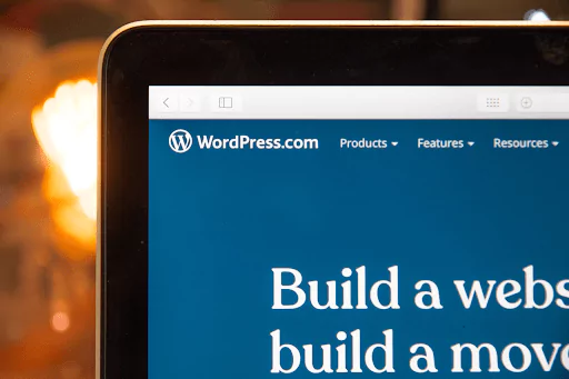 WordPress website on a laptop screen