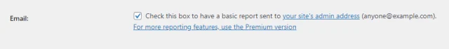 Email reporting section