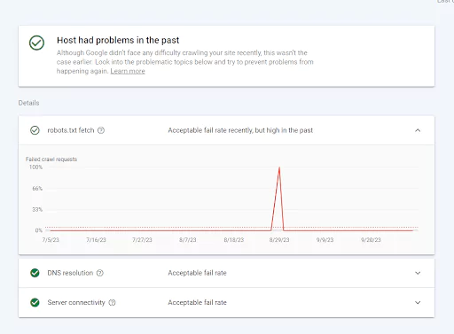 Migration checklist search console example