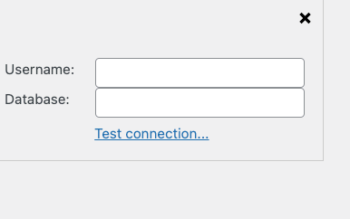 Enter test connection credentials