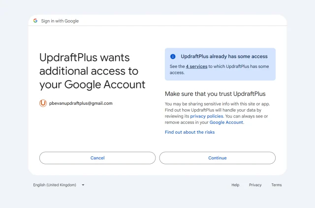 Connect your Google account by allowing account access