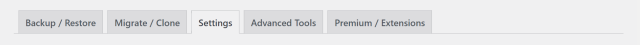 Updraft settings tab