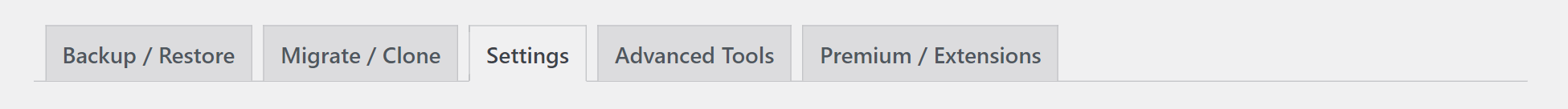 Updraft settings tab