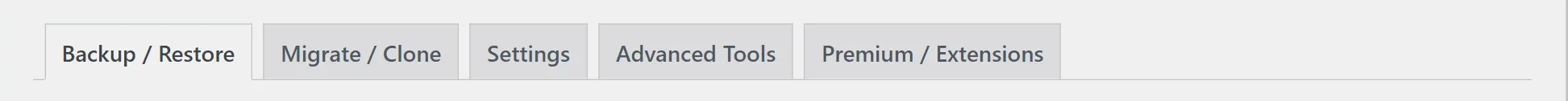 UpdraftPlus 'Backup / restore' tab
