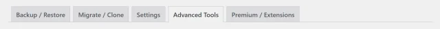 UpdraftPlus 'Advanced tools' tab